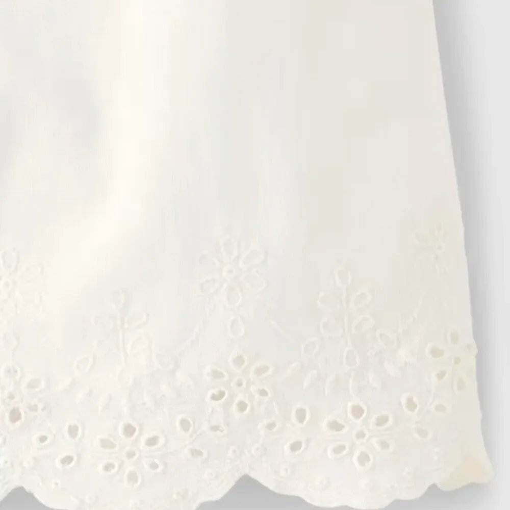 Gymboree Girls Off White Sleeveless Sundress Eyelet Flutter Prairie Fields NWT